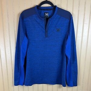 Vortex Optics Men's Northern Heights Henley Long Sleeve Shirts, Blue Size M